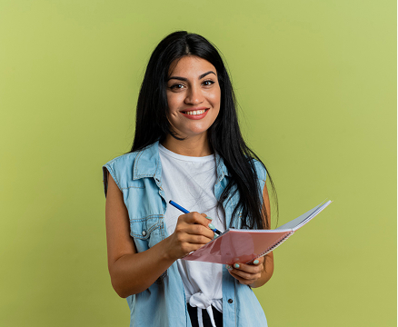 Student in an online tutoring session